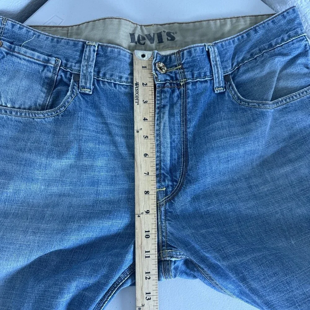 Vintage Levis Slim Straight Jeans Men 38x32 Y2k Flip Pocket Western Paint cowboy
